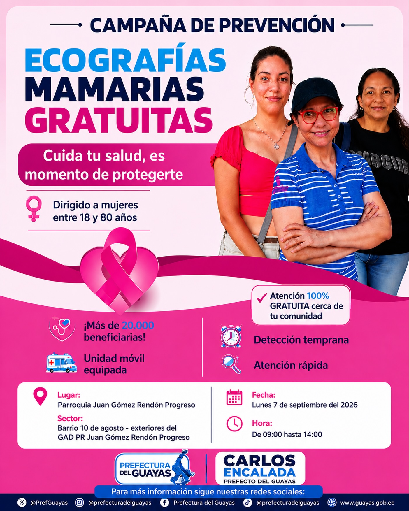 Jornada de ecografías mamarias gratuitas llega a Progreso el 7 de septiembre